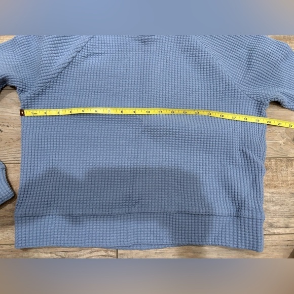 The North Face Chabot Mock Neck Long Sleeve Waffle Sweater Blue size small - Picture 5 of 7